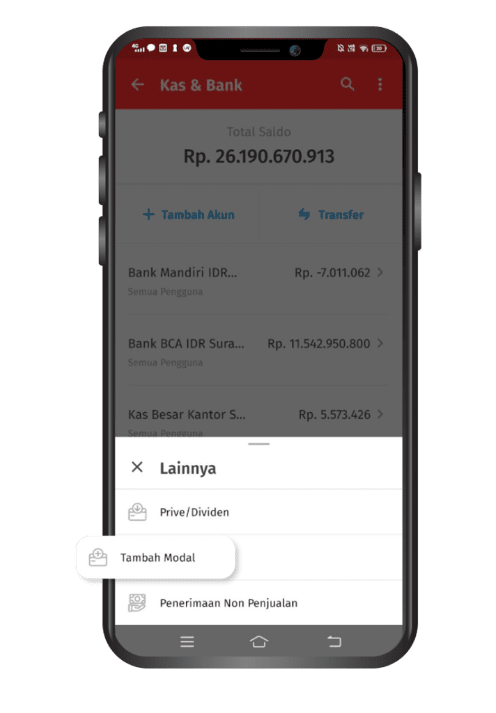 Cara Menambah Modal Antar Kas Di Accurate Lite