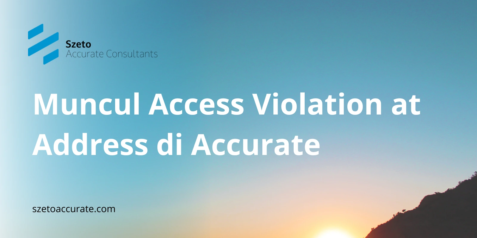 Access Violation at Address saat Backup Database Accurate