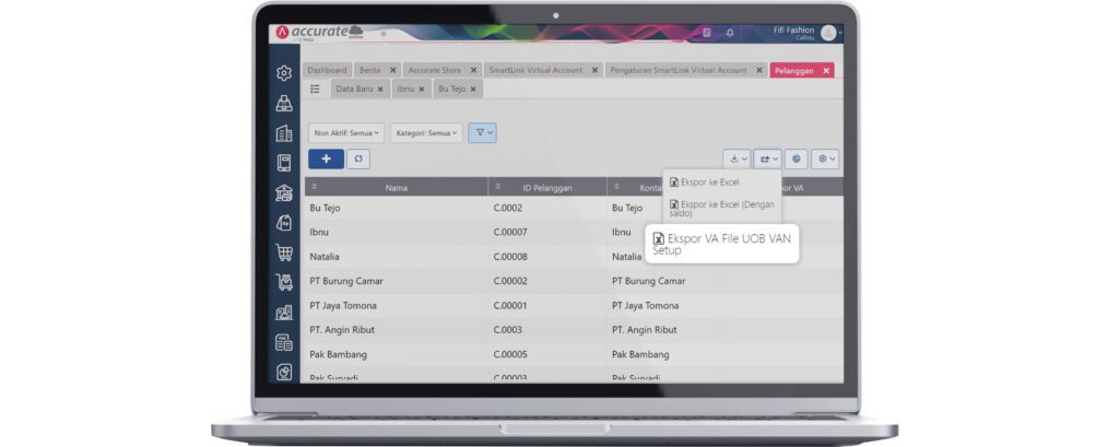 Cara Ekspor VA File UOB VAN Setup di Accurate Online