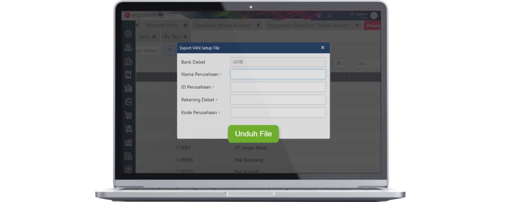 Cara Ekspor VA File UOB VAN Setup di Accurate Online