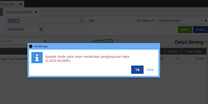 Cara Hapus Faktur Penjualan di Accurate Online Gambar