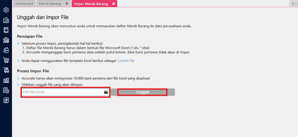 Cara Impor Merek Barang dari File Excel di Accurate Online