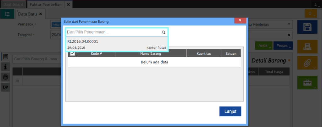 Cara Membuat Faktur Pembelian Dari Penerimaan Barang di Accurate Online