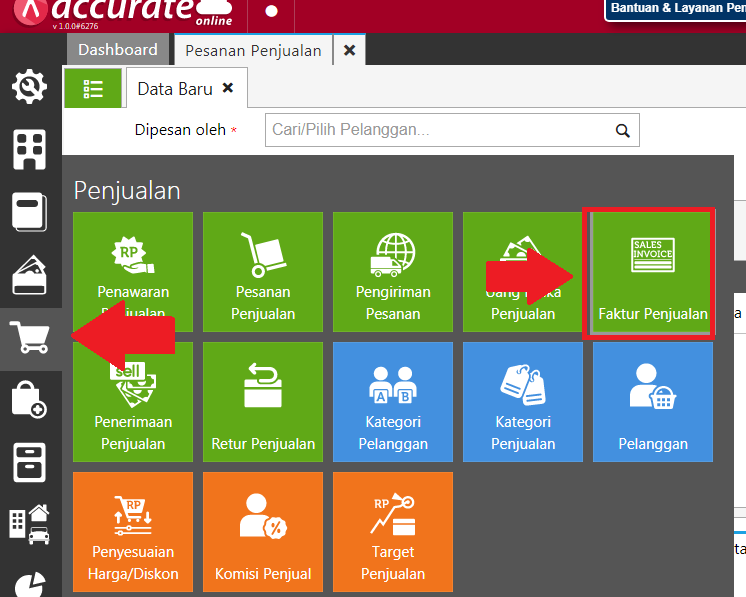 Cara Membuat Faktur Penjualan di Accurate Online Langkah