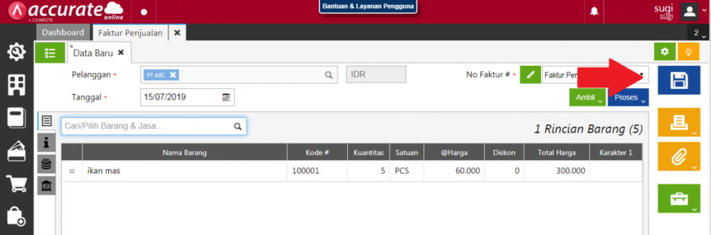 Cara Membuat Faktur Penjualan di Accurate Online Langkah