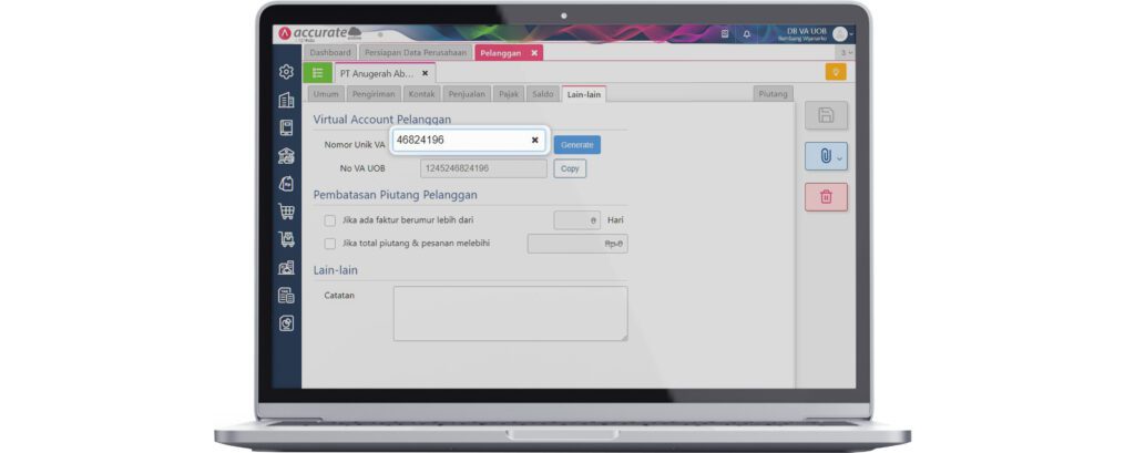 Cara Membuat Nomor Virtual Account UOB di Accurate Online