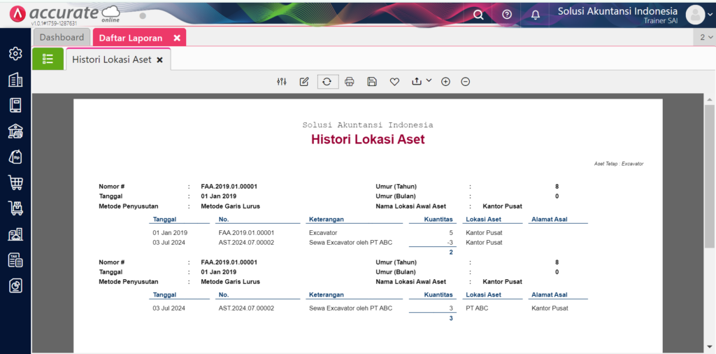 Cara Membuat Transaksi Pemindahan Aset di Accurate Online