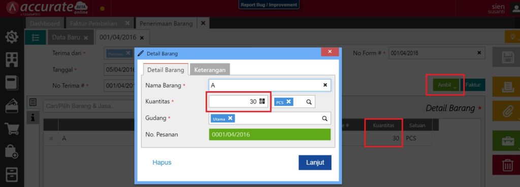 Cara Membuat Uang Muka Pembelian Partial di Accurate Online