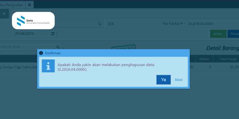 Cara Menghapus Faktur Penjualan di Accurate
