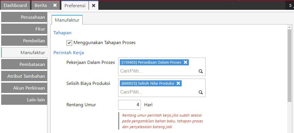 Cara Pengaturan Preferensi Manufaktur di Accurate Online