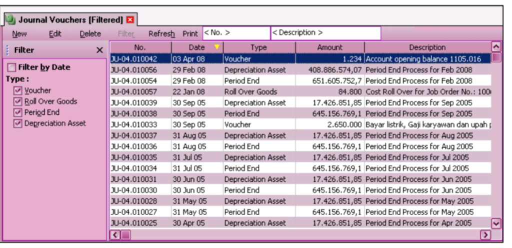 Daftar Bukti Jurnal (List of Journal Voucher) di Accurate