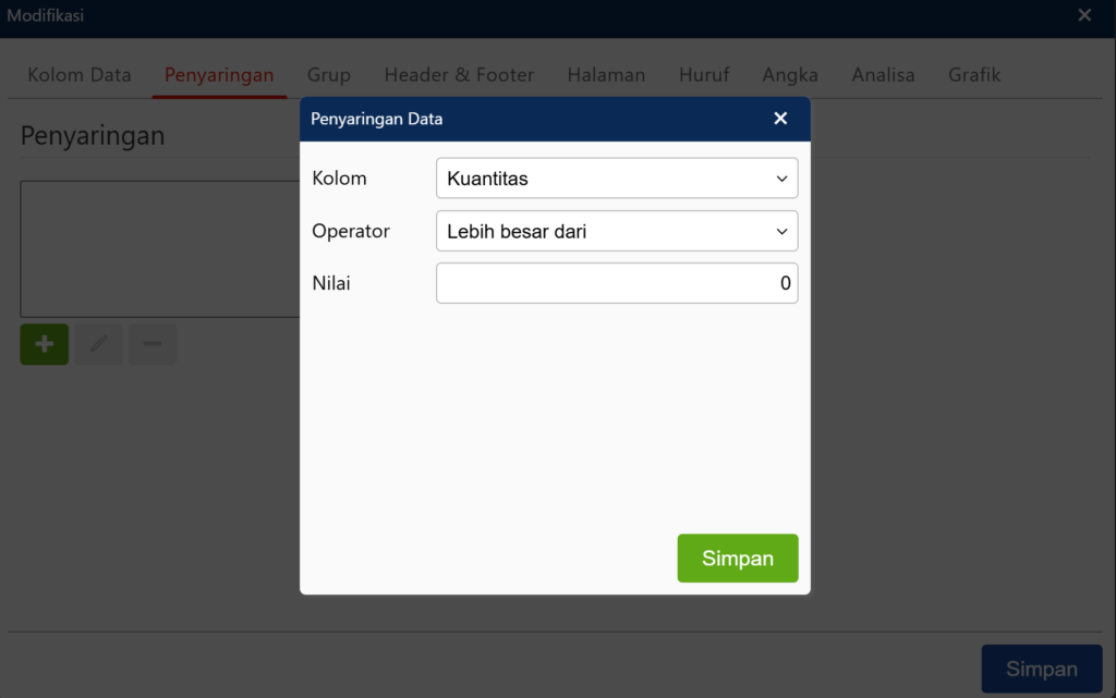 Filter Laporan Supaya Tidak Menampilkan QTY di Accurate