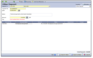 Fitur Form Deposit (Penerimaan) di Accurate