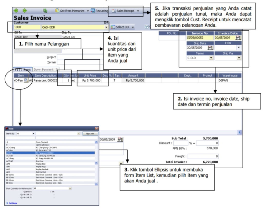 Fitur Form Sales Invoice (Faktur Penjualan) di Accurate