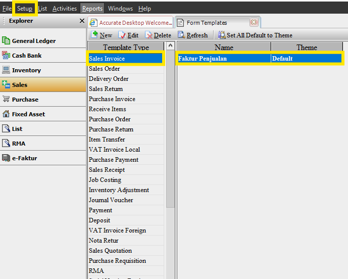 Fitur Form Template pada Accurate