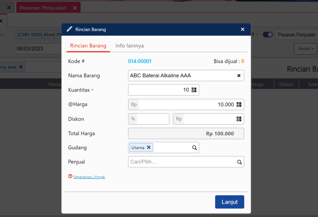 Fitur Pesanan Penjualan (Sales Order) pada Accurate Online