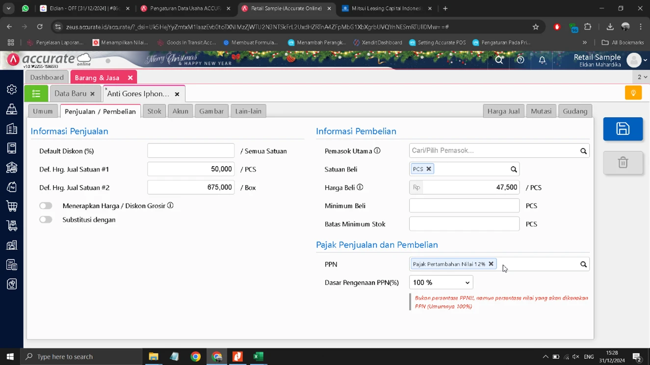 Image Mengatur Barang & Jasa untuk Menggunakan Tarif PPN %