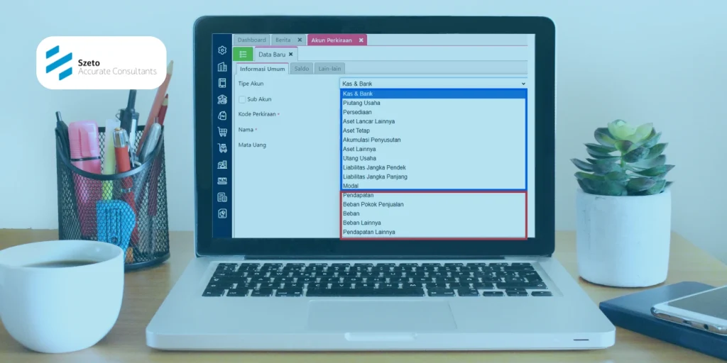 Klasifikasi Rekening Neraca dan Laba Rugi pada Accurate