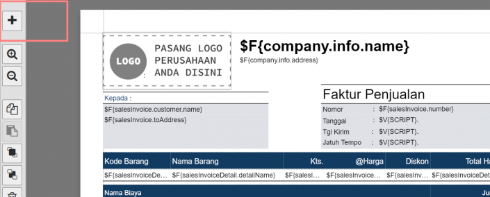 Logo pada Header Desain Cetakan Faktur di Accurate Online