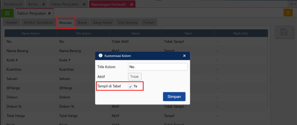 Menampilkan Nomor Urut di Faktur Penjualan Accurate Online