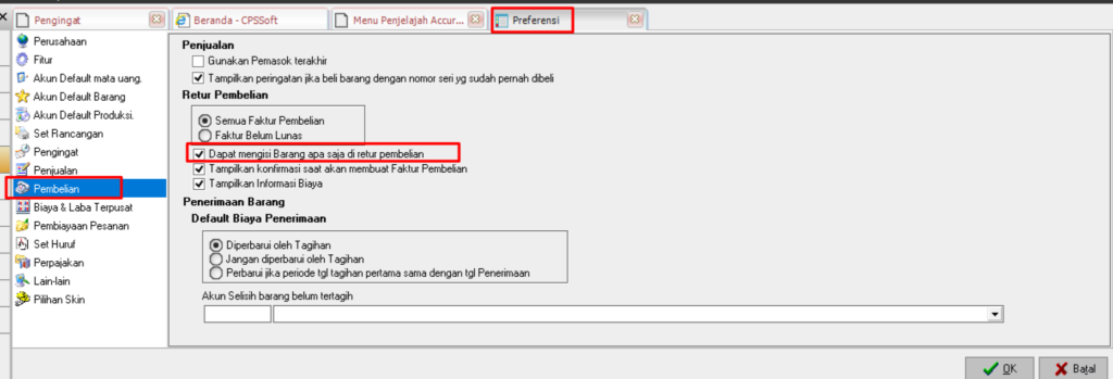 Retur Transaksi Pembelian Tidak Diinput di Accurate