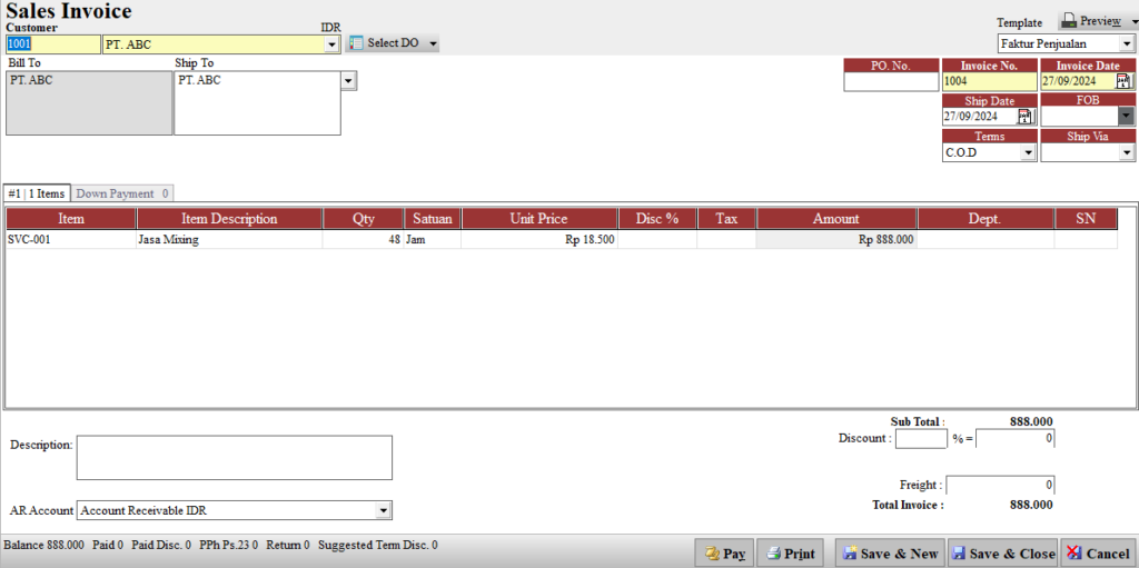 Service Not Allowed Saat Menginput Sales Return di Accurate