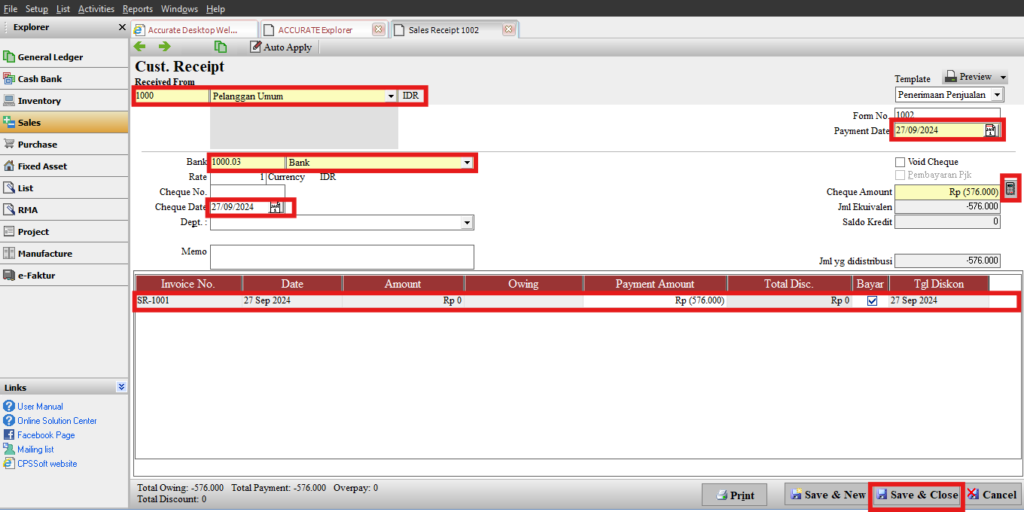 Service Not Allowed Saat Menginput Sales Return di Accurate