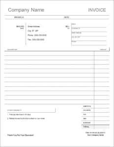 Template Nota Excel Kosong