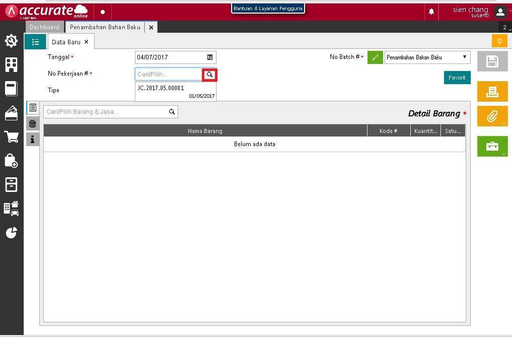 Cara Penambahan Bahan Baku Retur Barang di Accurate Online