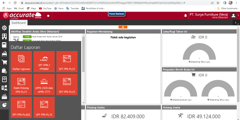 Fitur Daftar Laporan 