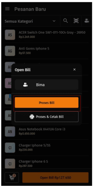 open bill accurate pos