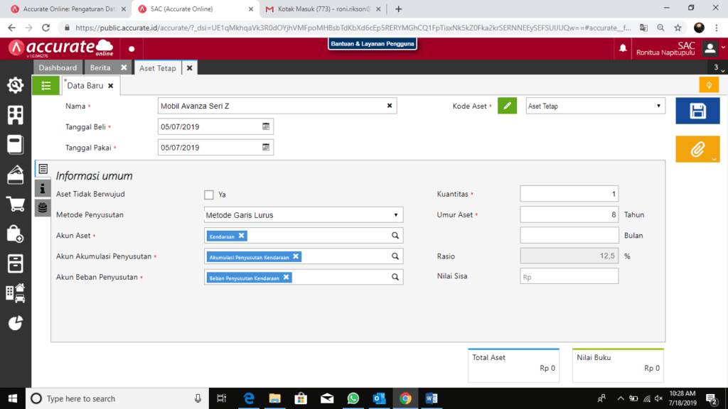 Cara Mencatat Asset Tetap dengan Pembelian Hutang di Accurate Online