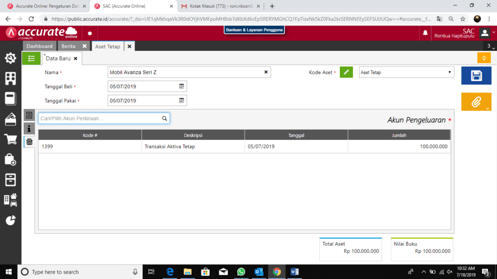 Cara Mencatat Asset Tetap dengan Pembelian Hutang di Accurate Online