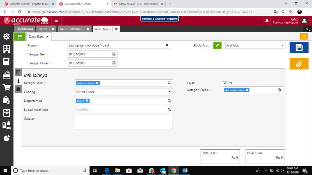 Cara Mencatat Asset Tetap dengan Pembelian Tunai di Accurate Online