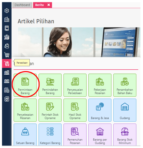 Dashboard Purchase Requisition Asset di Accurate Online